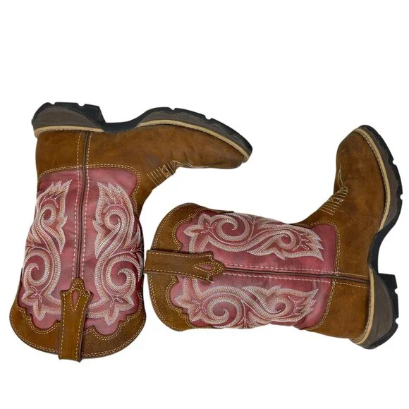 Durango Lady Rebel 6M Square Toe Western Leather Boot Brown Rusty Red DRD0349 - Picture 16 of 16